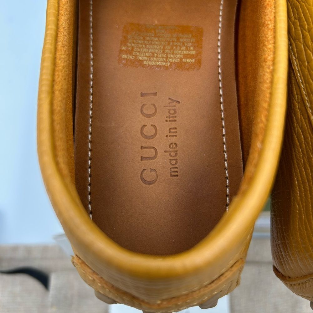 Men’s Gucci pebble grain leather horse bit driver loafers size 10 fits 10.5 US - Picture 9 of 11